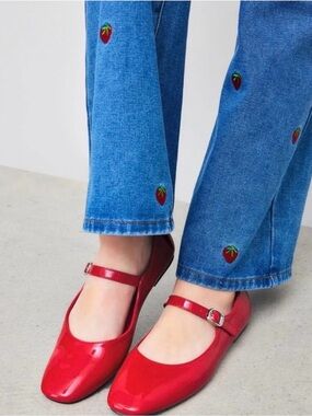 Cider Red Patent Mary Jane Flats